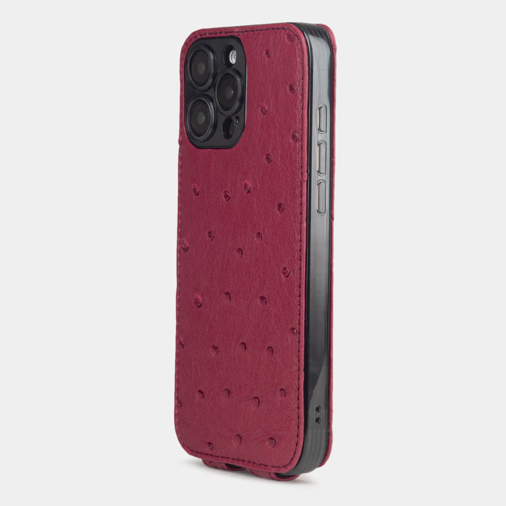 custodia iPhone 16 pro struzzo rosa