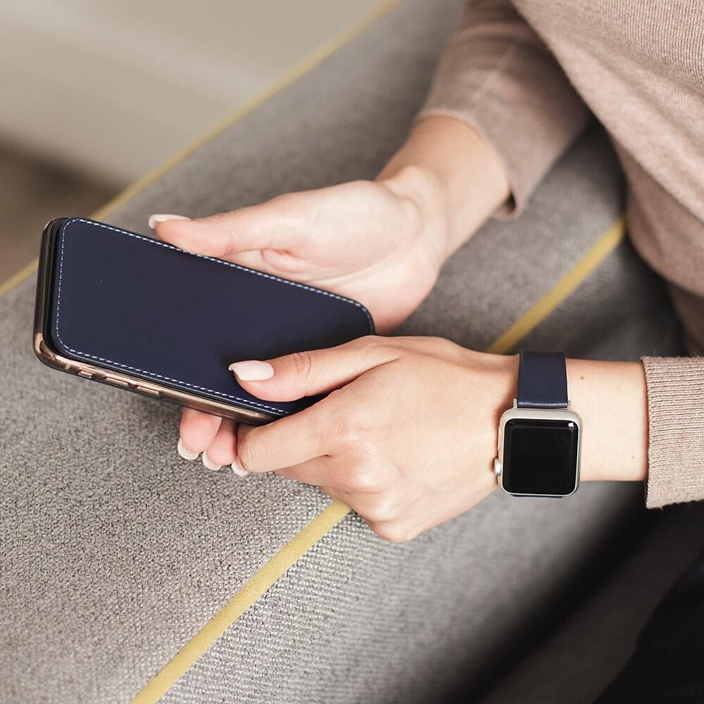 Leather Case for iPhone X/XS in Blue | Marcel Robert - 5