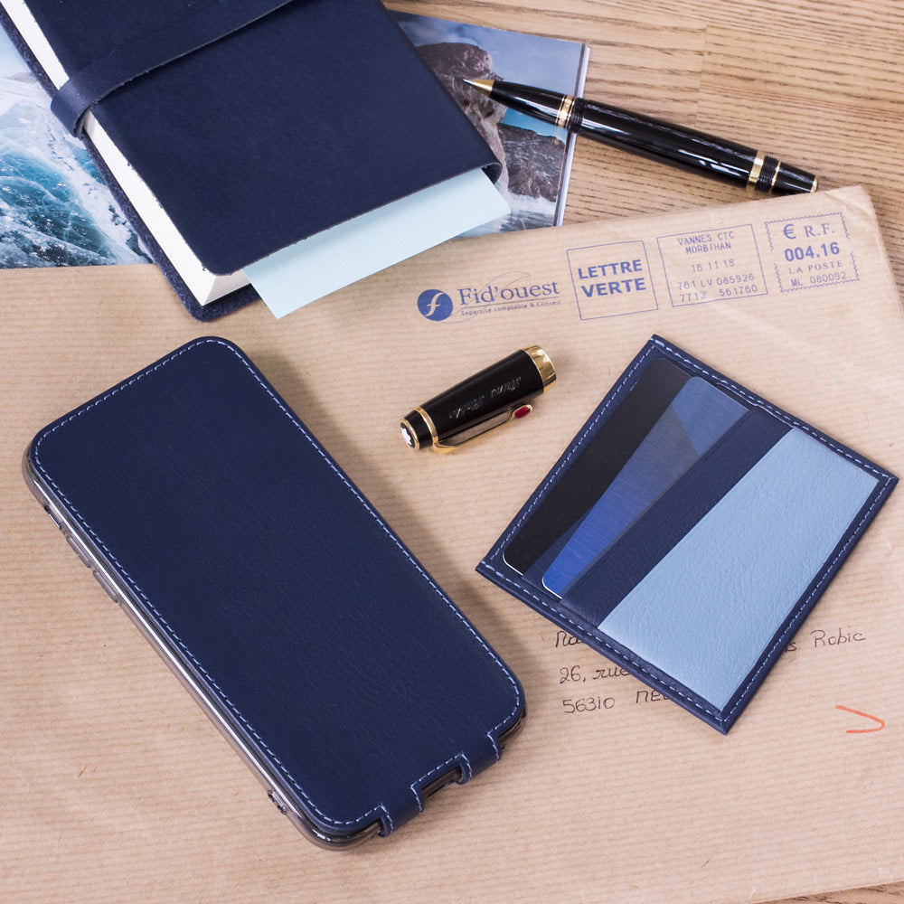 Indigo Blue Leather iPhone X Case with MagSafe