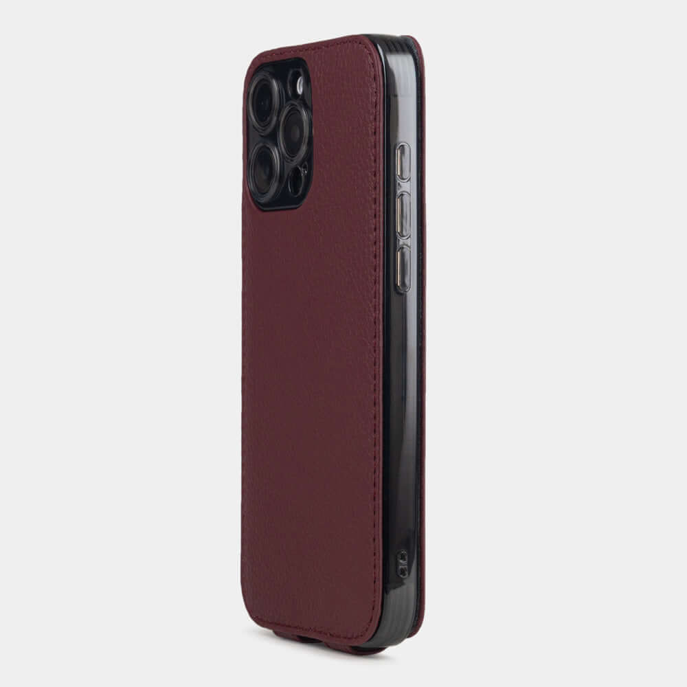 Handcrafted Leather Case iPhone 16 Pro Bordeaux | Marcel Robert - 6