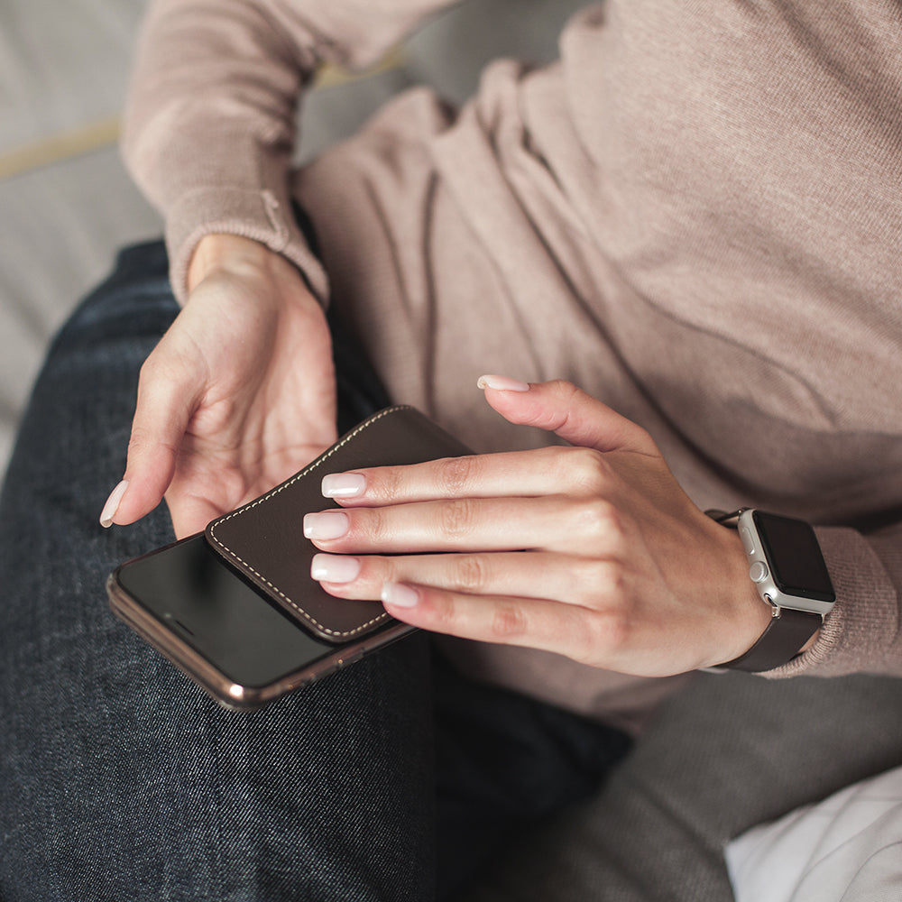 custodia iPhone X marrone