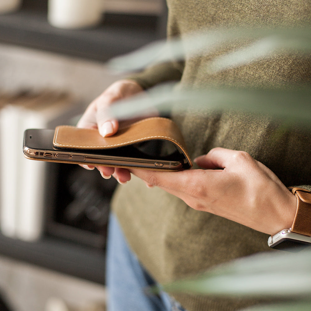 Custodia in pelle vintage per iPhone X