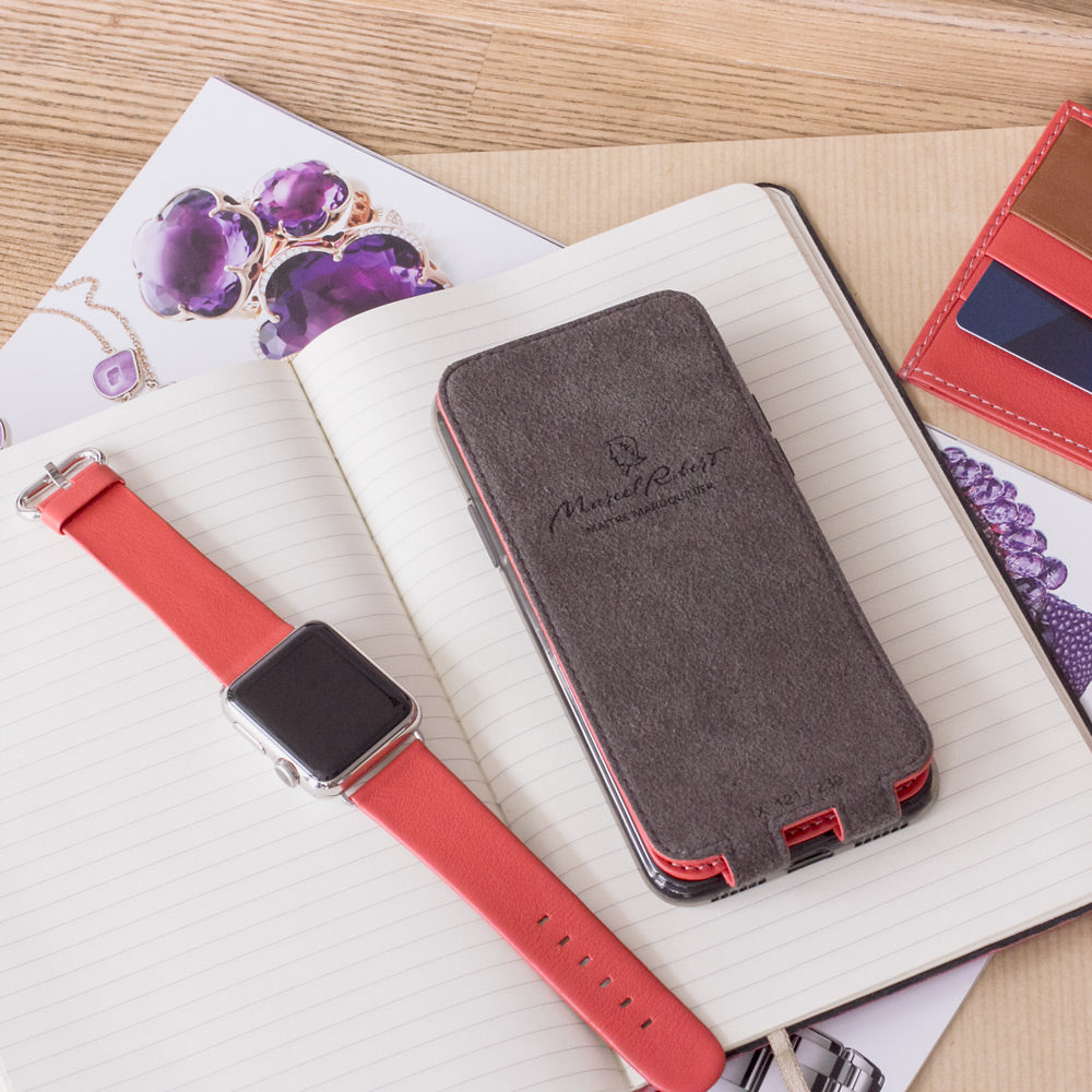 Red Coral Leather iPhone X Case