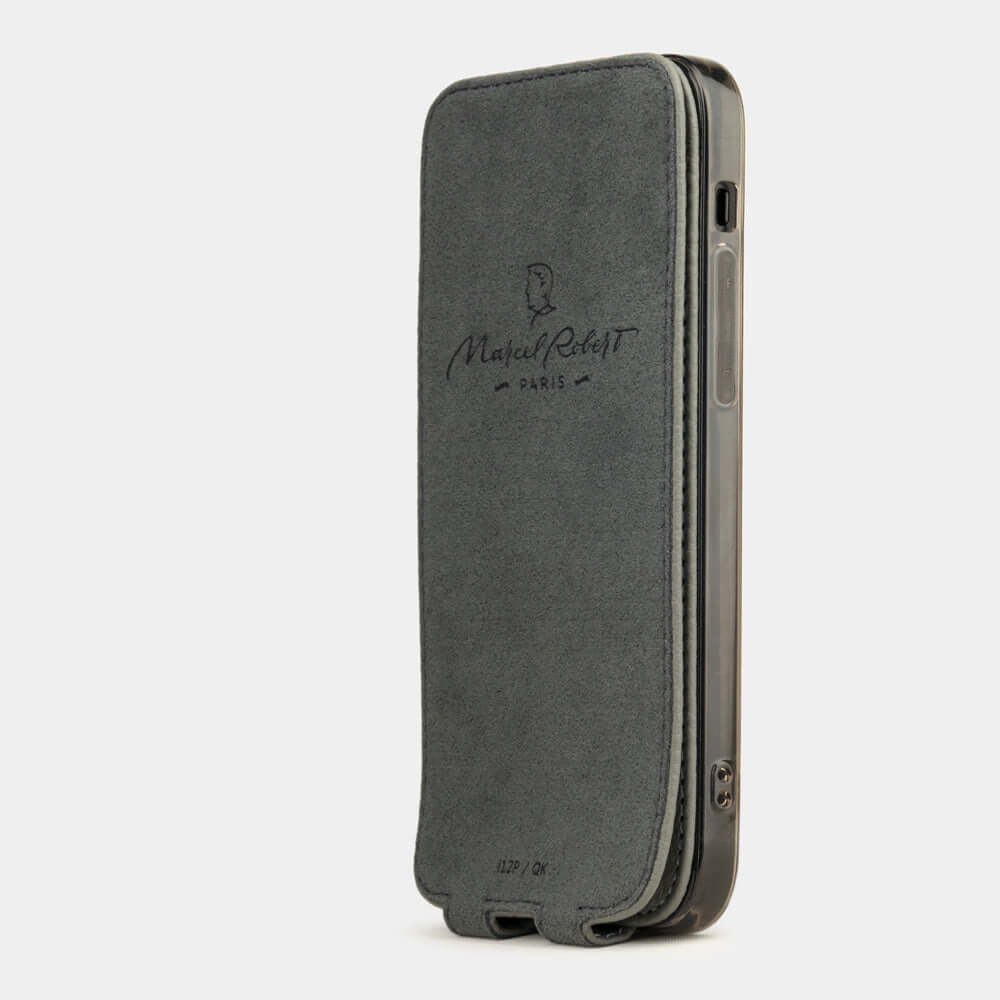 Premium Leather Case iPhone 12 Pro Grey | Marcel Robert - 1
