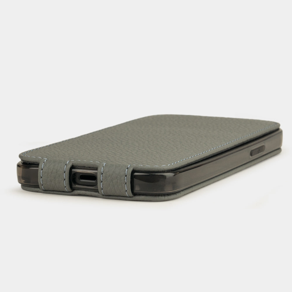 Premium Leather Case iPhone 12 Pro Grey | Marcel Robert - 3