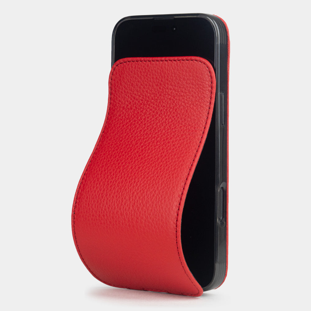 iPhone 16 Pro Max Red Calfskin Leather Case – MagSafe Flip