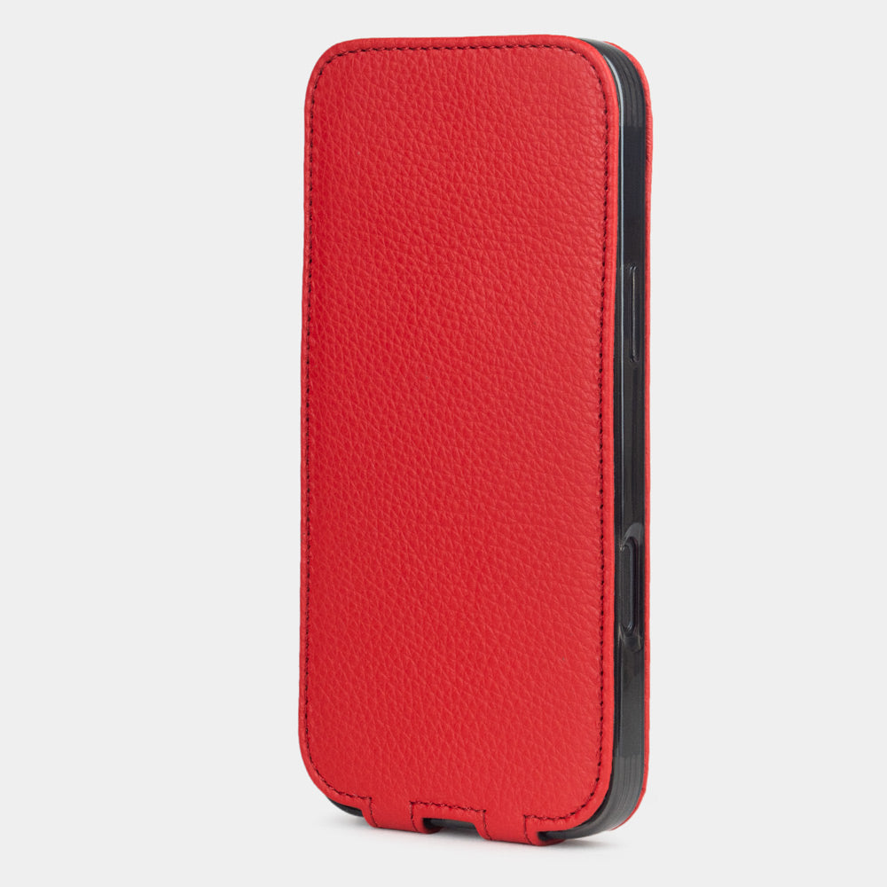 iPhone 16 Pro Max Red Calfskin Leather Case – MagSafe Flip