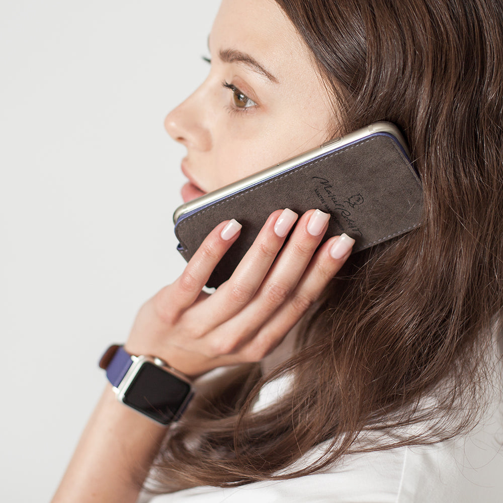 Coque iPhone SE Cuir Violet