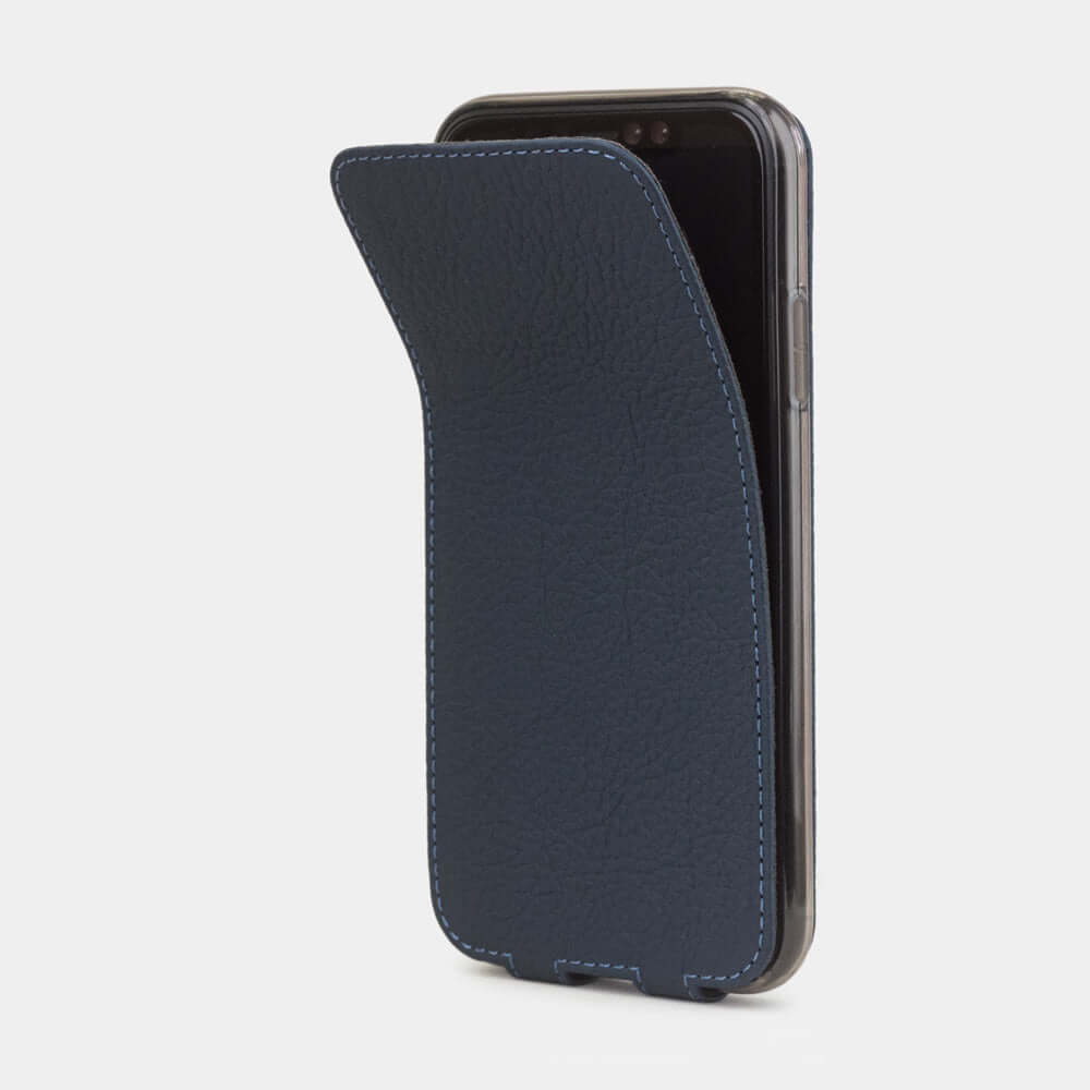 Premium Leather Case iPhone XR Blue Mat | Marcel Robert - 1