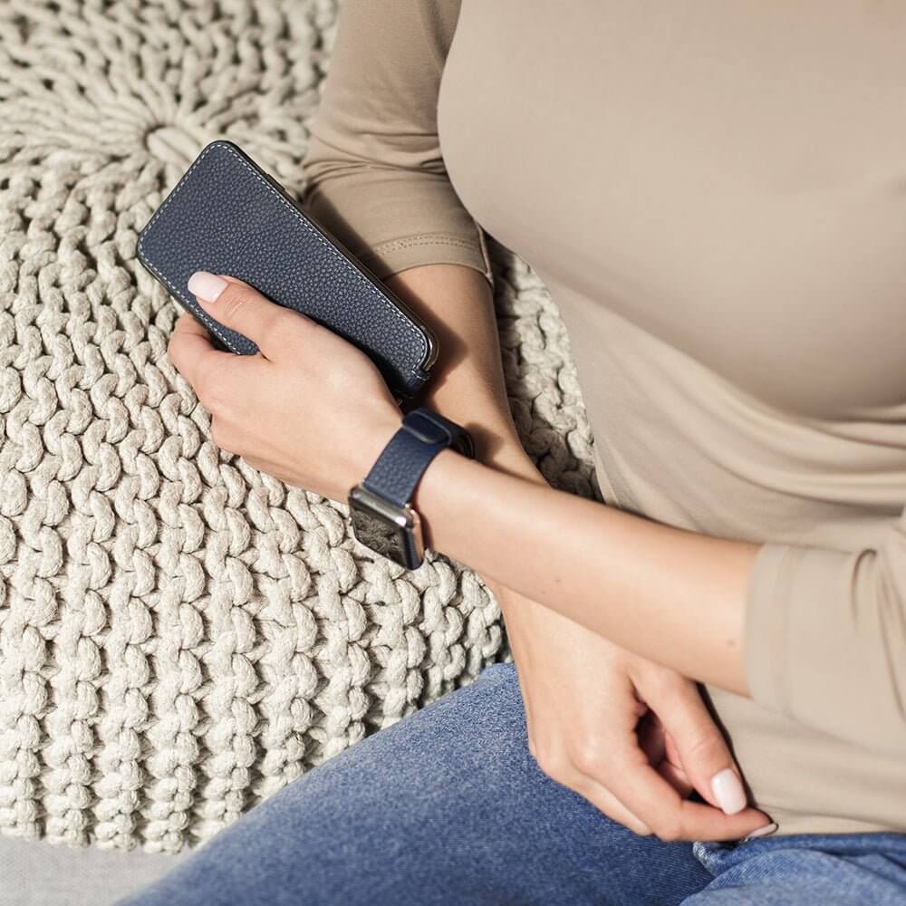 Premium Leather Case iPhone XR Blue Mat | Marcel Robert - 6