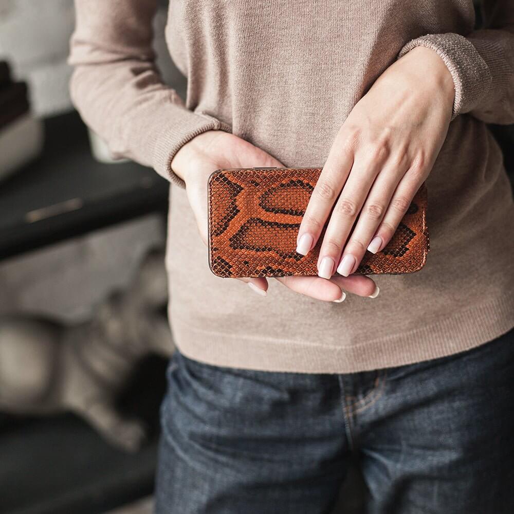 Leather Case iPhone XR Python Leather Gold | Marcel Robert - 2