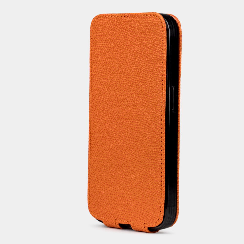 Orange Leather Flip Case iPhone 15 Pro Max | Marcel Robert - 2