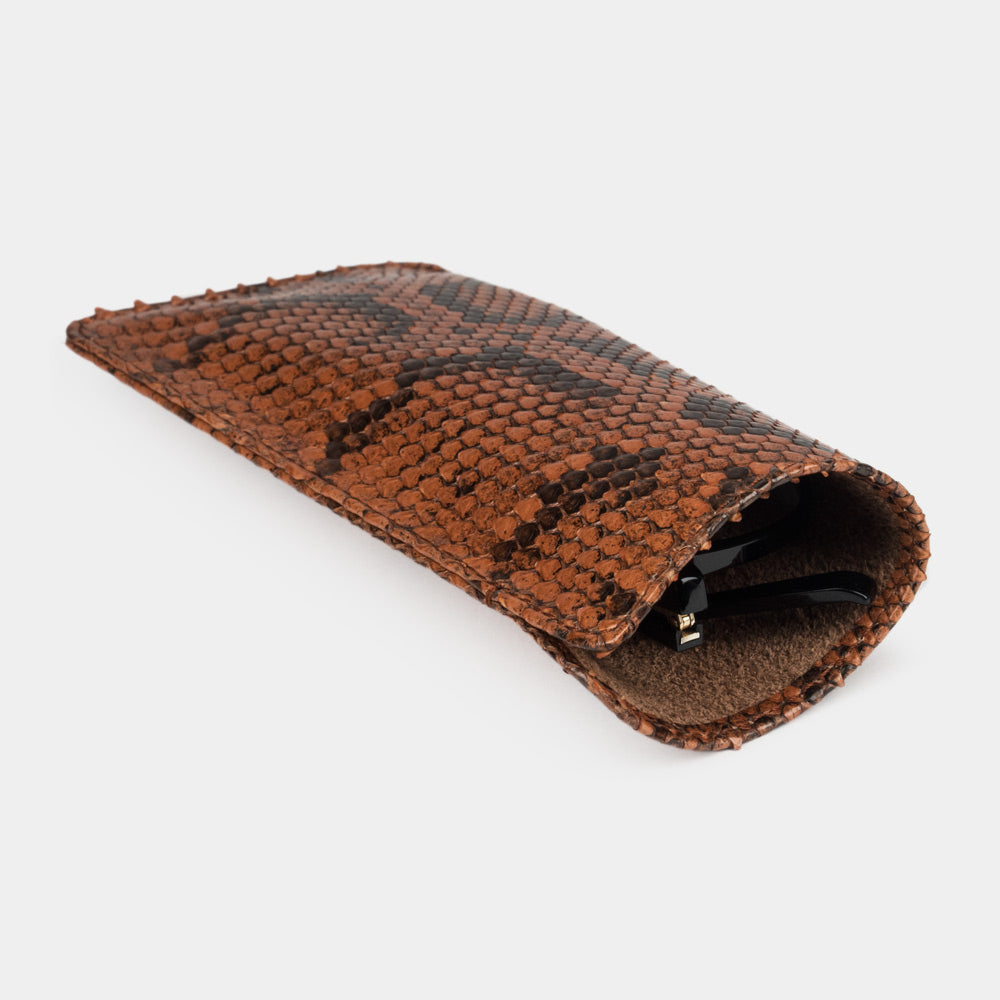 Lederbrillen Etui Pocket Python Gold