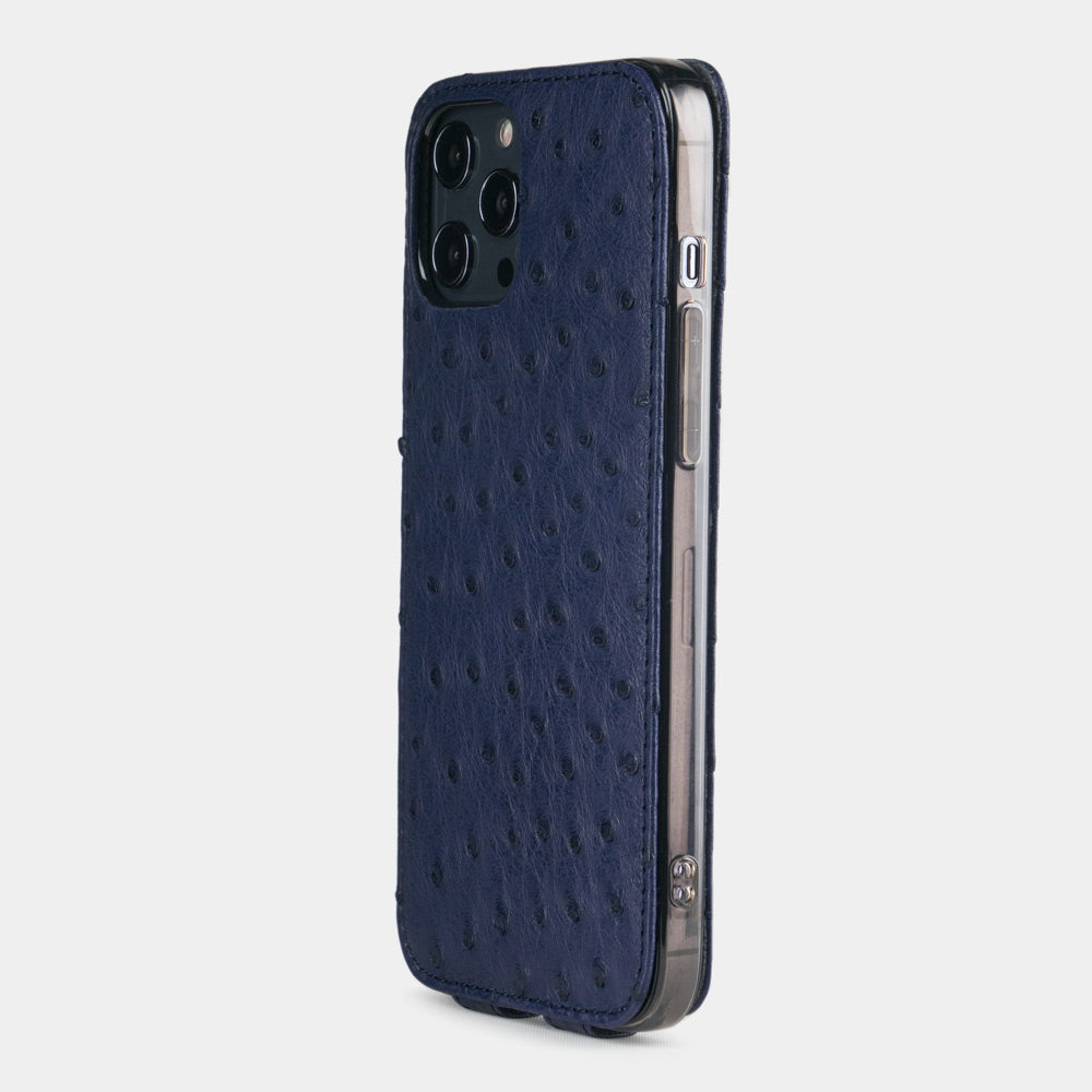 Premium Ostrich Case iPhone 12 Pro Blue | Marcel Robert - 1