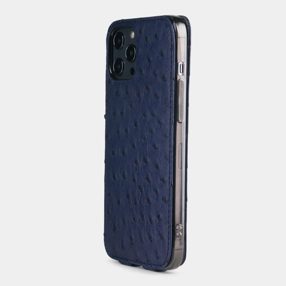 Premium Ostrich Case iPhone 12 Pro Blue | Marcel Robert - 1