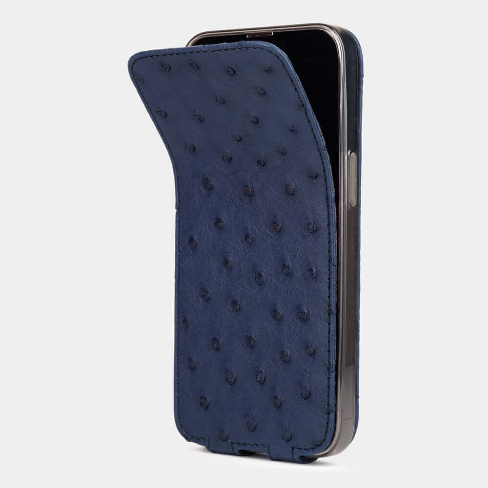 Premium Ostrich Case iPhone 13 mini Blue | Marcel Robert - 4