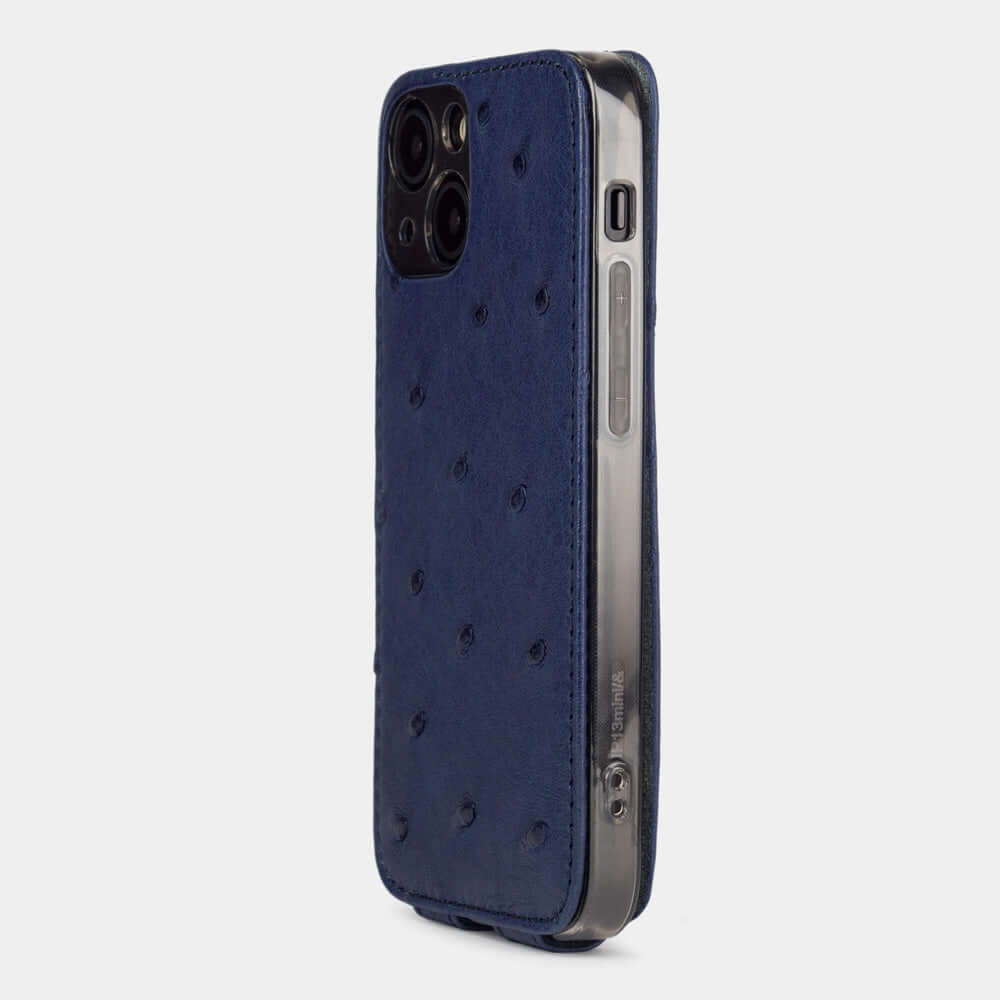 Premium Ostrich Case iPhone 13 mini Blue | Marcel Robert - 5
