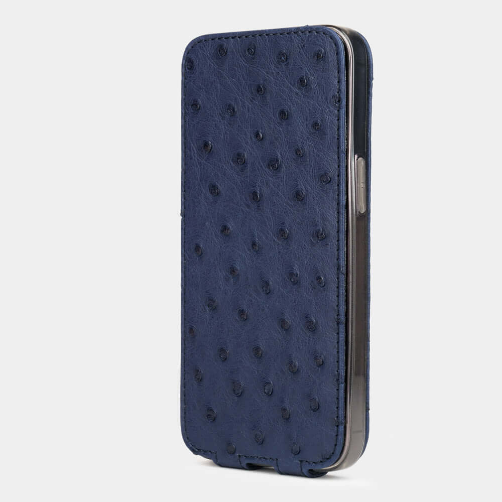 Premium Ostrich Case iPhone 13 mini Blue | Marcel Robert - 8