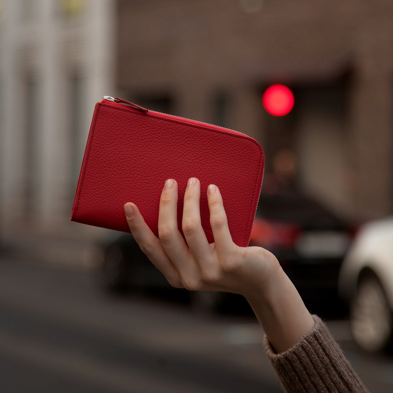 Leder Geldbörse Pont-Aven rot