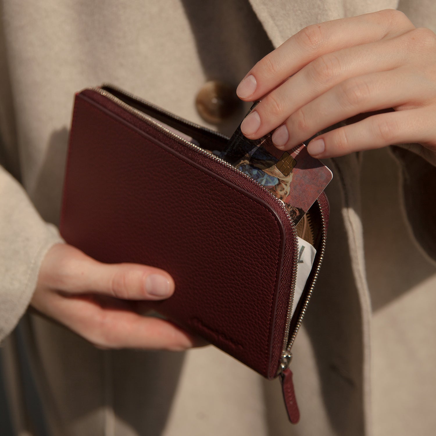 Leder Geldbörse Pont-Aven bordeaux