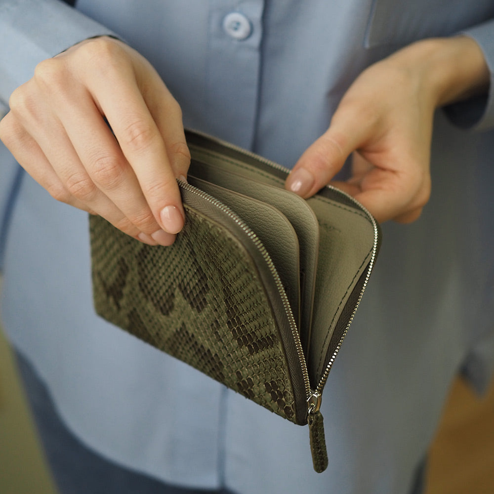 portafoglio Pont-Aven pitone verde