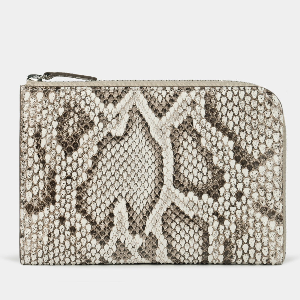 women’s python natural zip wallet with card holder