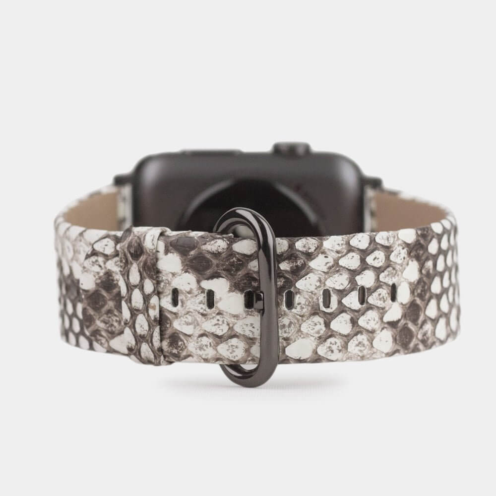 natural python strap apple watch with adapters and buckle main image