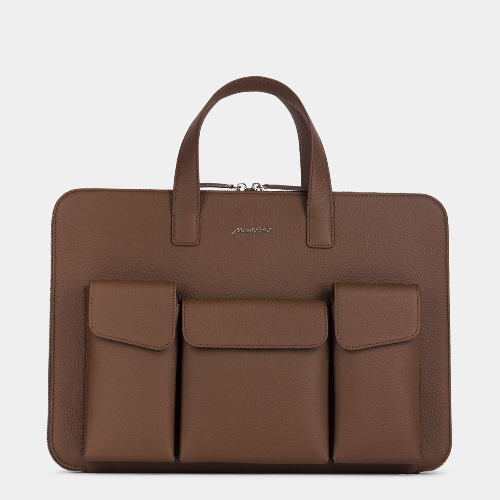 notebook bag 17'' Bocage with pockets brown