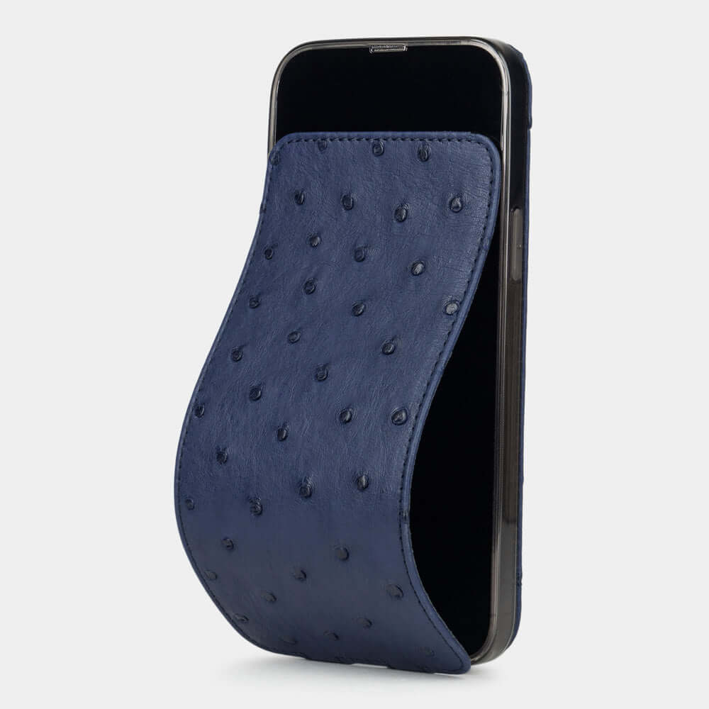 Premium Ostrich Case iPhone 12 Pro Blue | Marcel Robert - 0