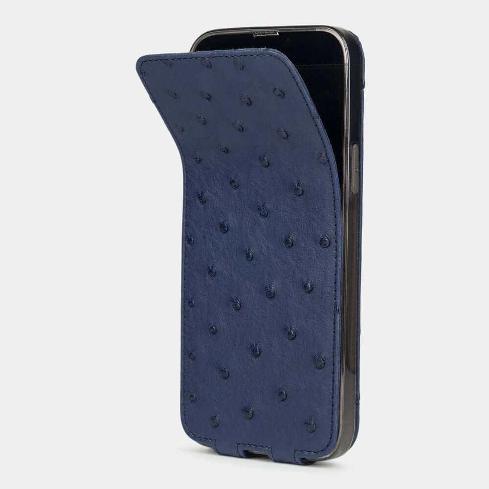 Premium Ostrich Case iPhone 12 Pro Blue | Marcel Robert - 3