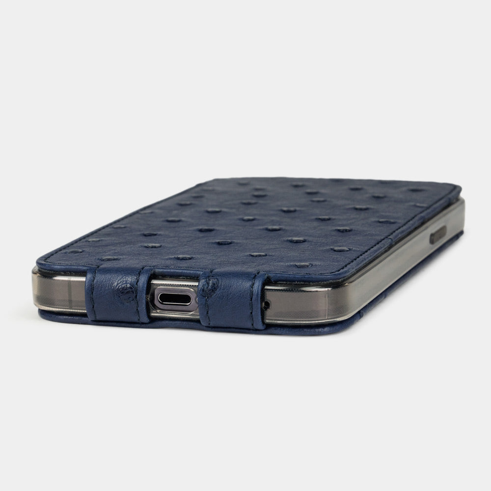 Premium Ostrich Case iPhone 12 Pro Blue | Marcel Robert - 2