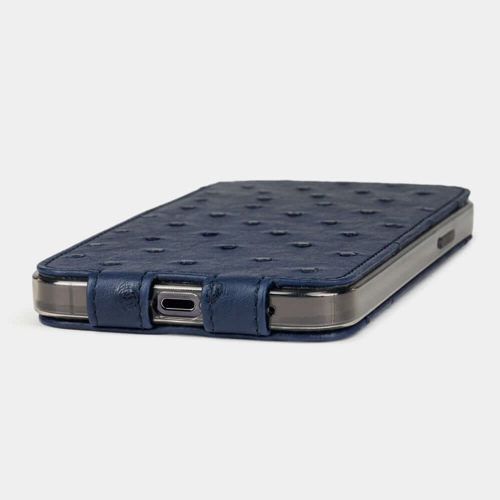 Premium Ostrich Case iPhone 12 Pro Blue | Marcel Robert - 2