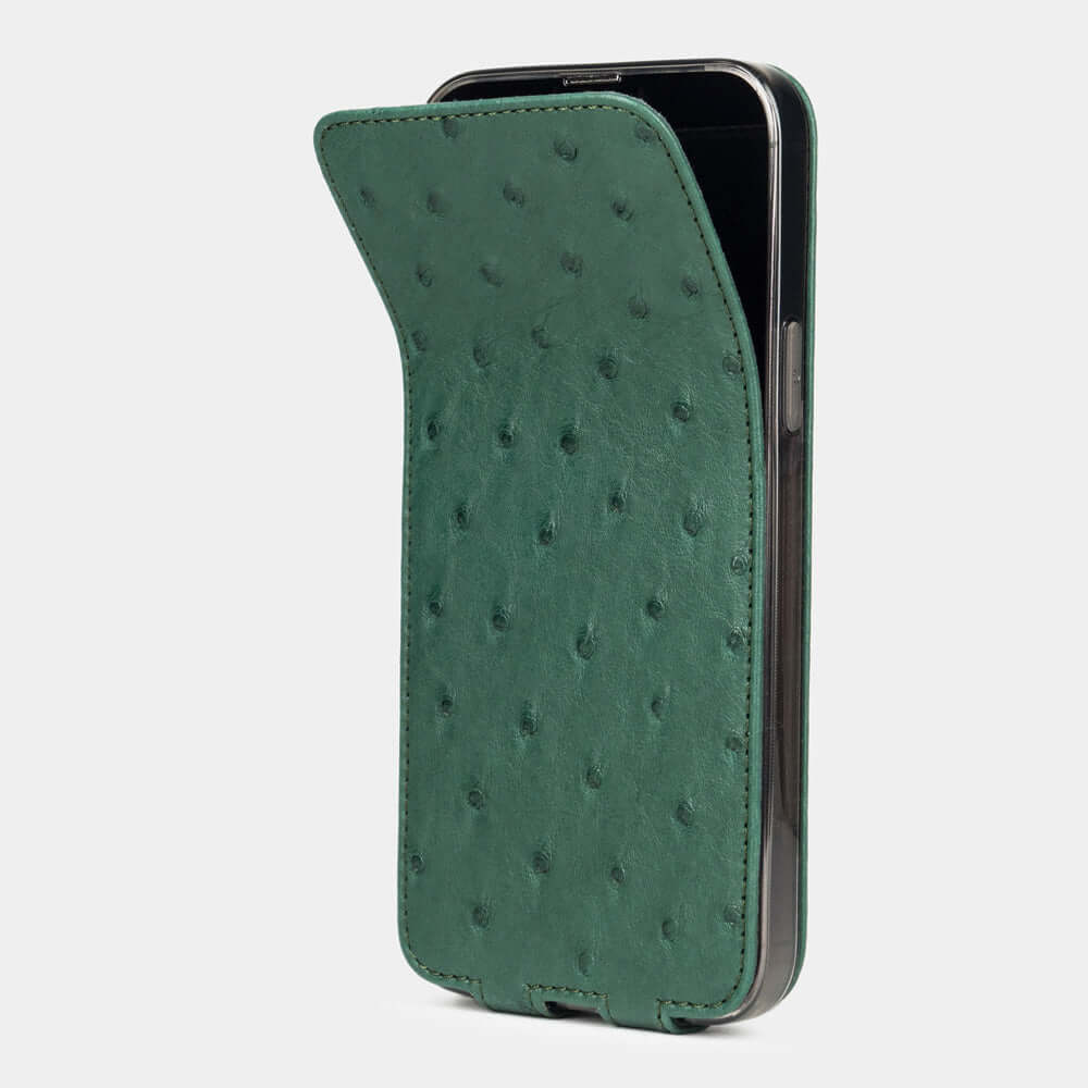 Premium Ostrich Case iPhone 13 mini Green | Marcel Robert - 6