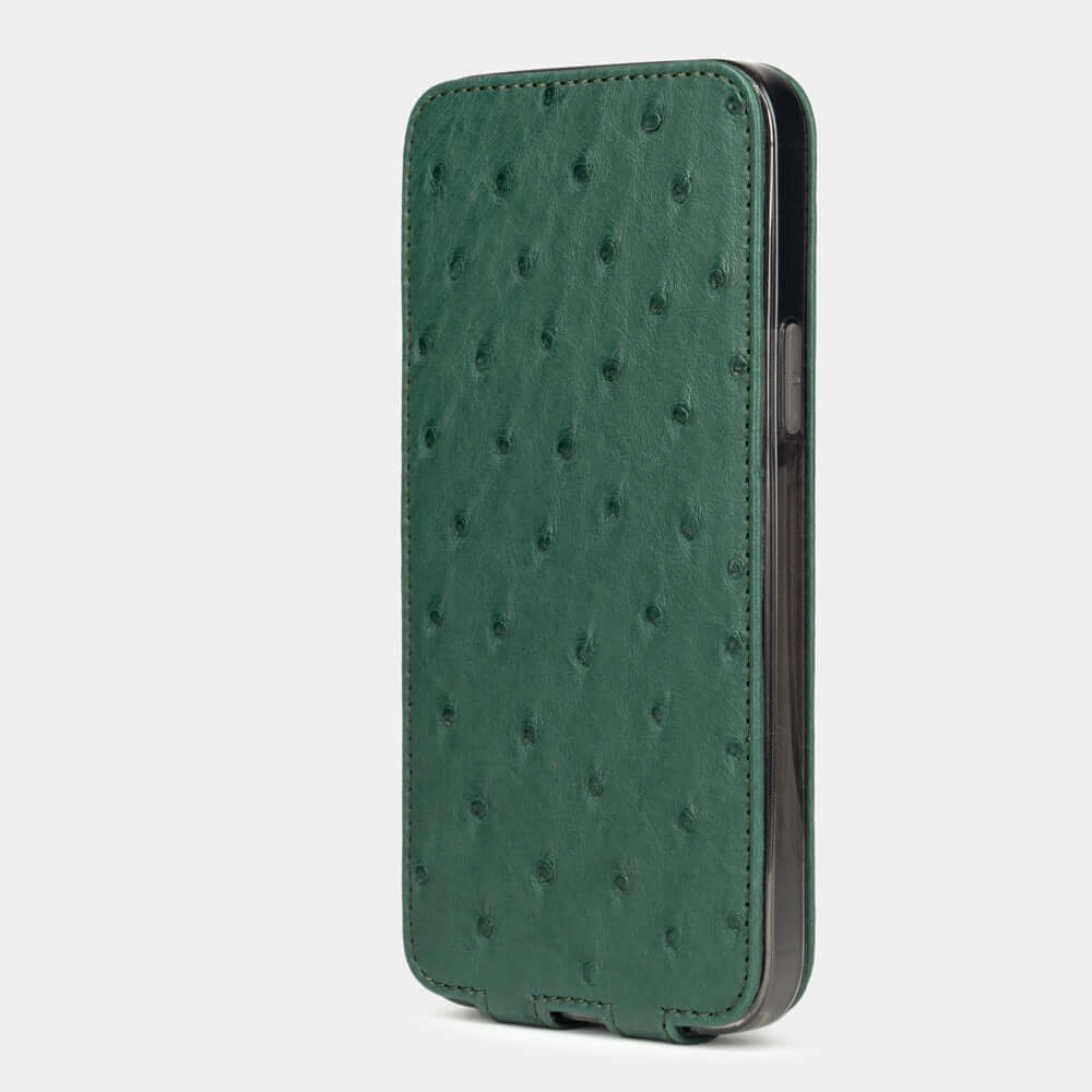 Premium Ostrich Case iPhone 13 mini Green | Marcel Robert - 7