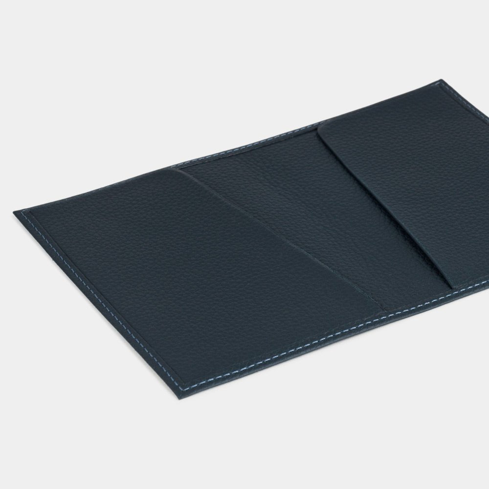 Elegant Leather Passport Cover Milano Blue | Marcel Robert - 3