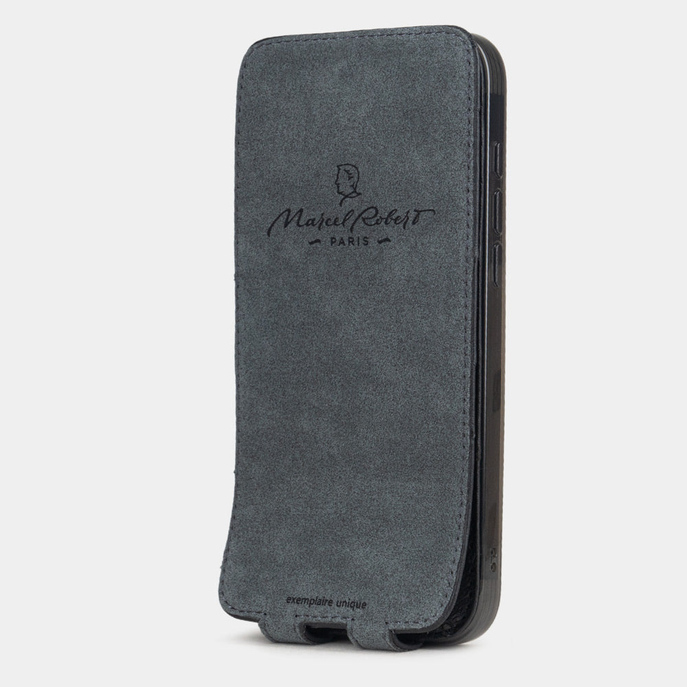 Ostrich Leather Case iPhone 16 Pro Black | Marcel Robert - 15