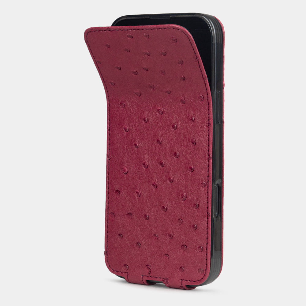 Ostrich Leather Case iPhone 16 Pro – Elegance | Marcel Robert - 1