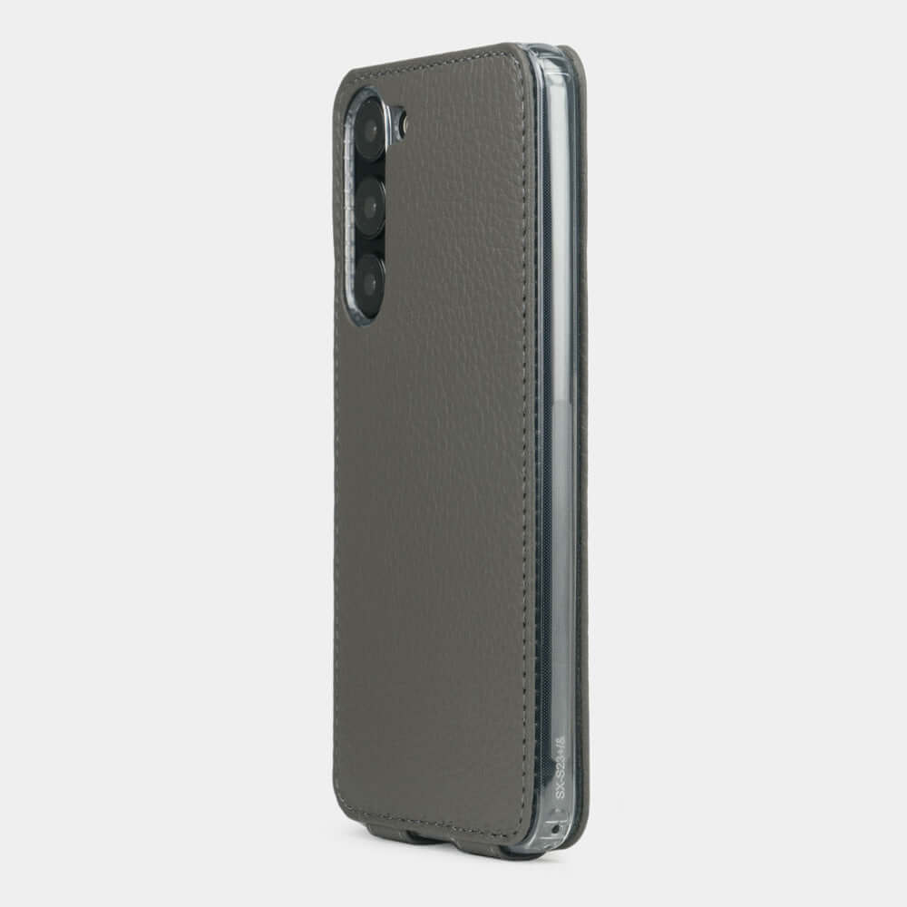 Premium Leather Flip Case Galaxy S23 Grey | Marcel Robert - 4