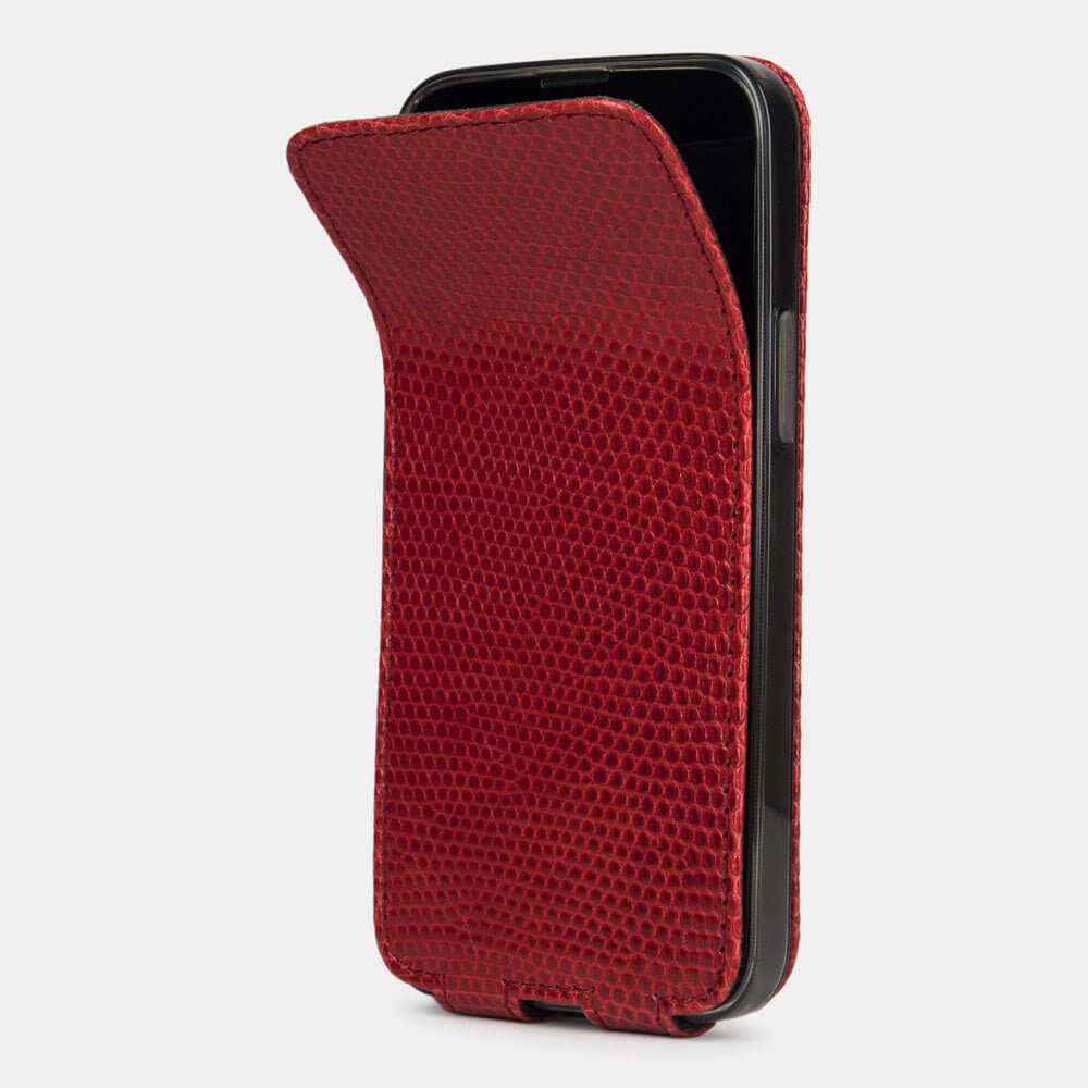 Genuine Lizard Leather Case iPhone 13 mini Red | Marcel Robert - 2
