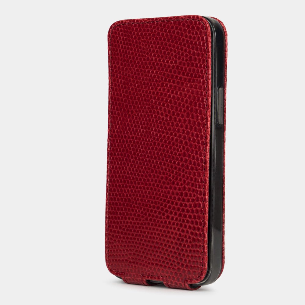 Genuine Lizard Leather Case iPhone 13 mini Red | Marcel Robert - 4