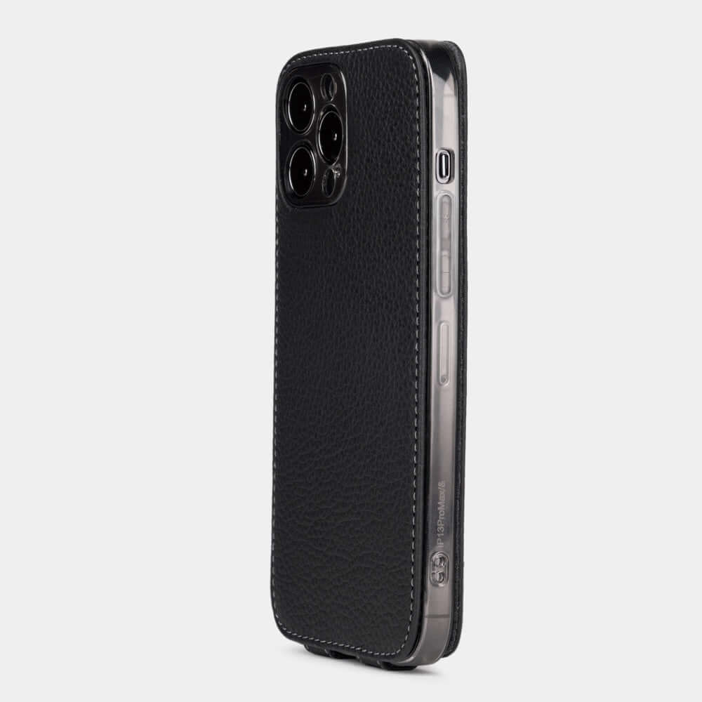 Elegant Calf Leather Case iPhone 14 Pro Black | Marcel Robert - 4