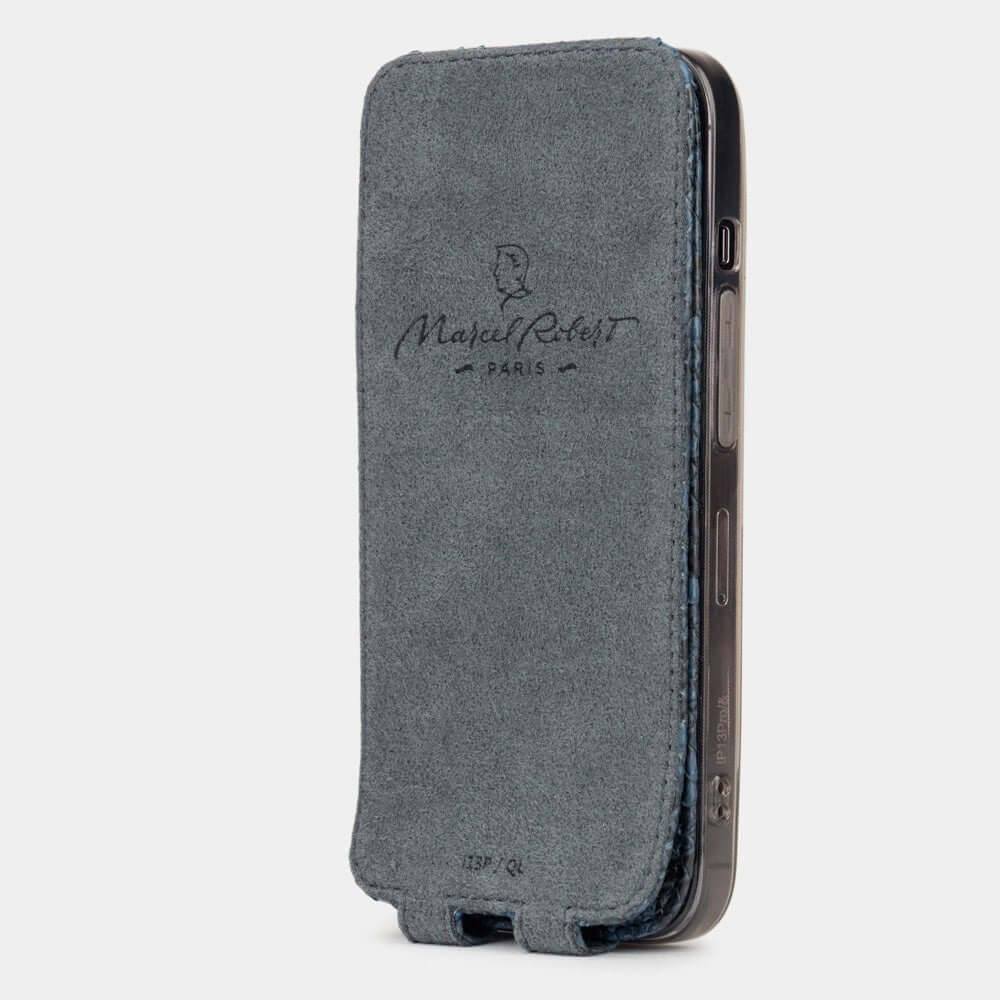 Python Leather Case iPhone 13 Pro Max Blue | Marcel Robert - 3