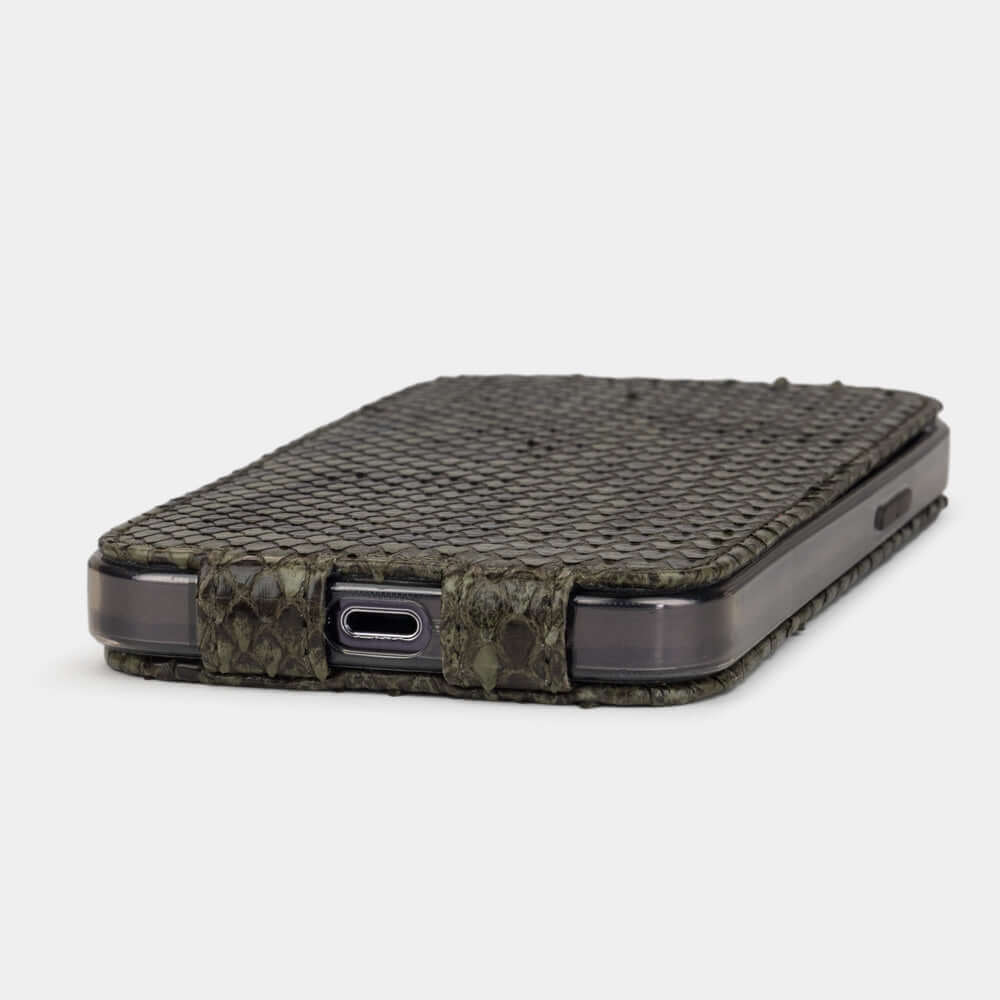 Green Python Leather Case iPhone 14 Pro Max | Marcel Robert - 7