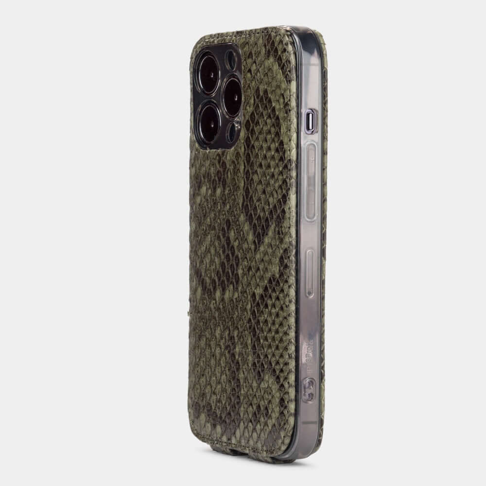 Green Python Leather Case iPhone 14 Pro Max | Marcel Robert - 1