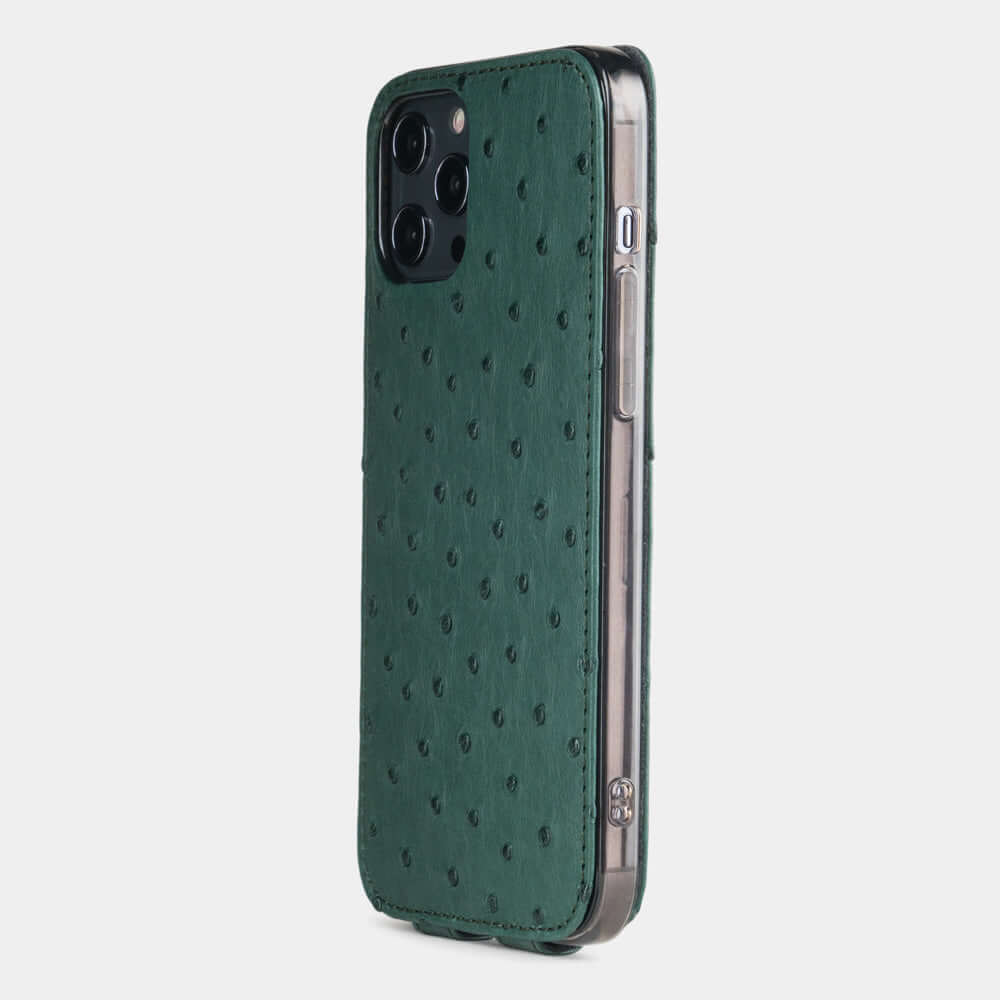 Ostrich Leather Case iPhone 12 Pro Green | Marcel Robert - 3
