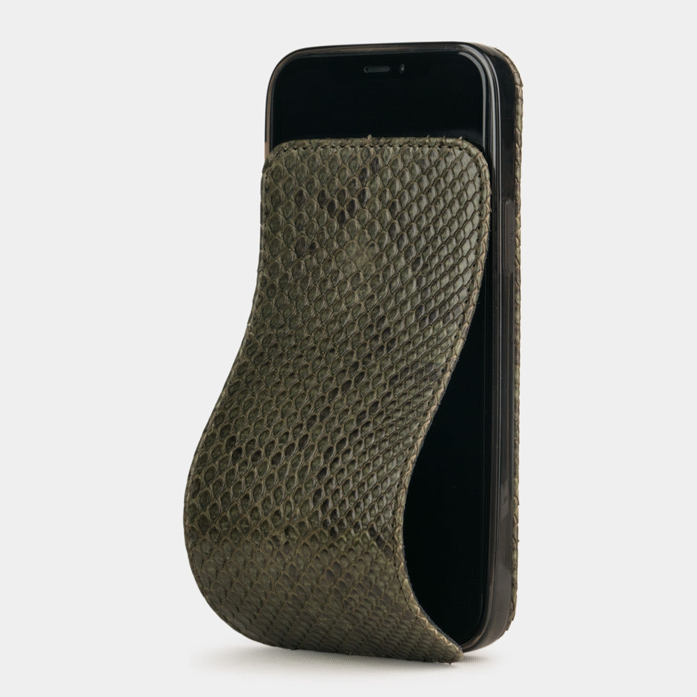 Python Leather Case iPhone 12 mini Green | Marcel Robert - 0