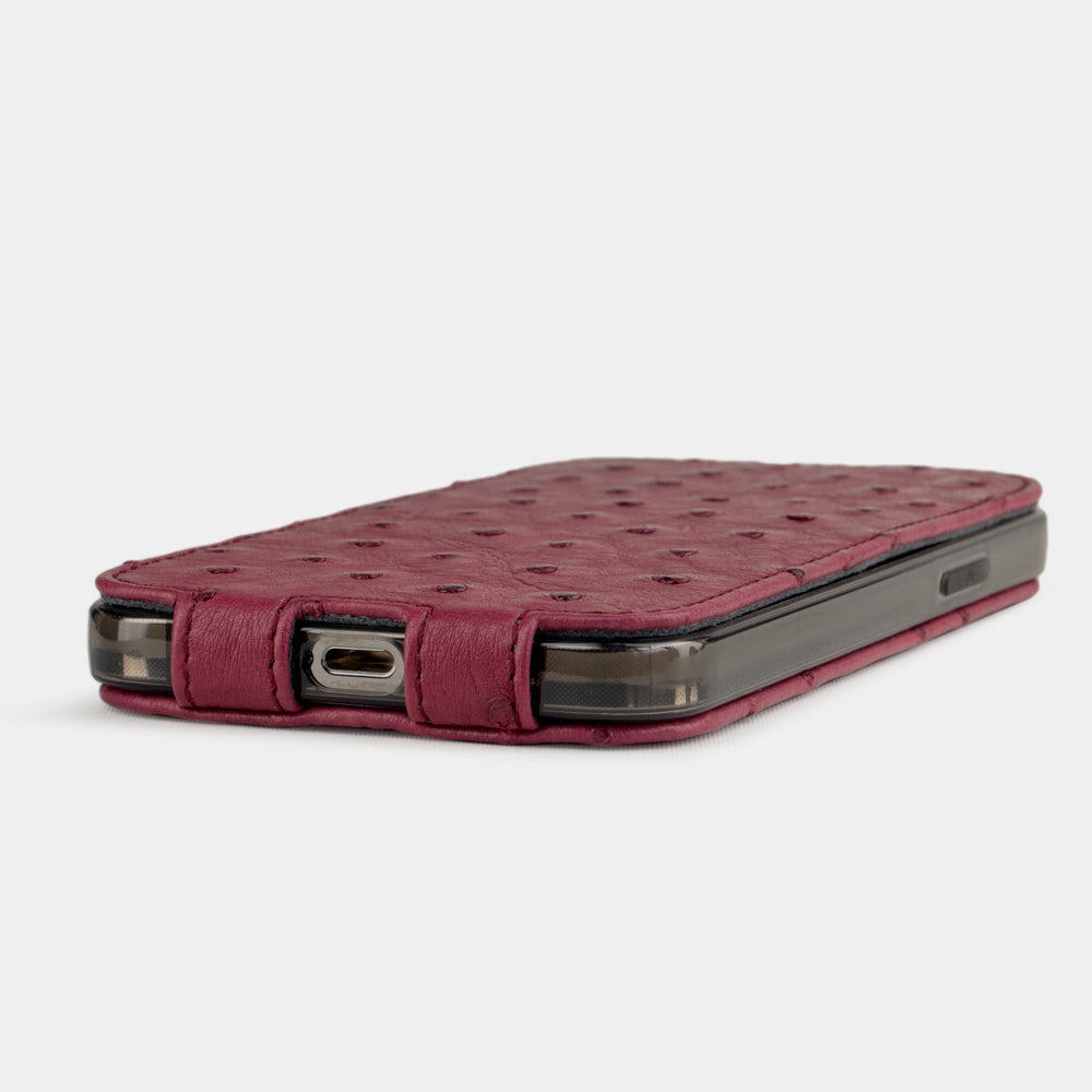 Ostrich Leather Case iPhone 12 Pro Max Rose | Marcel Robert - 5
