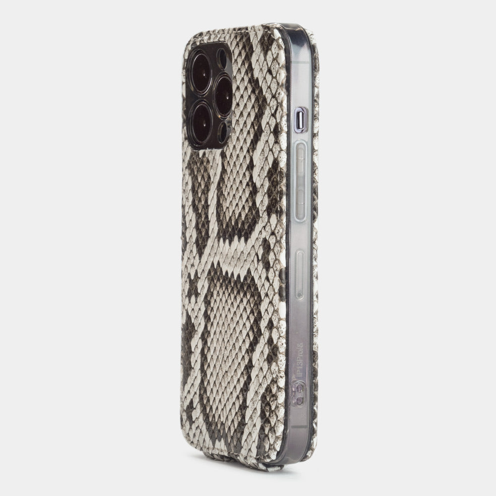 coque iPhone 13 pro python naturel