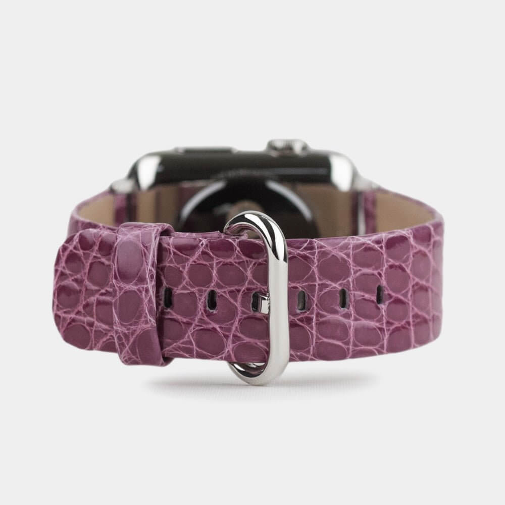 Alligator Shiny Strap Apple Watch 45/46mm Purple | Marcel Robert - 5
