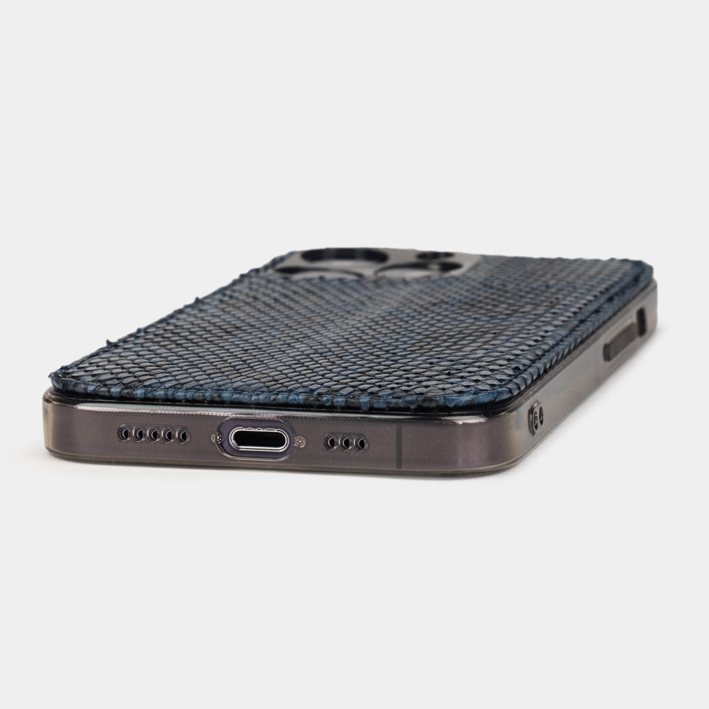 iPhone 15 Pro Max Blue Python Cover Case – MagSafe